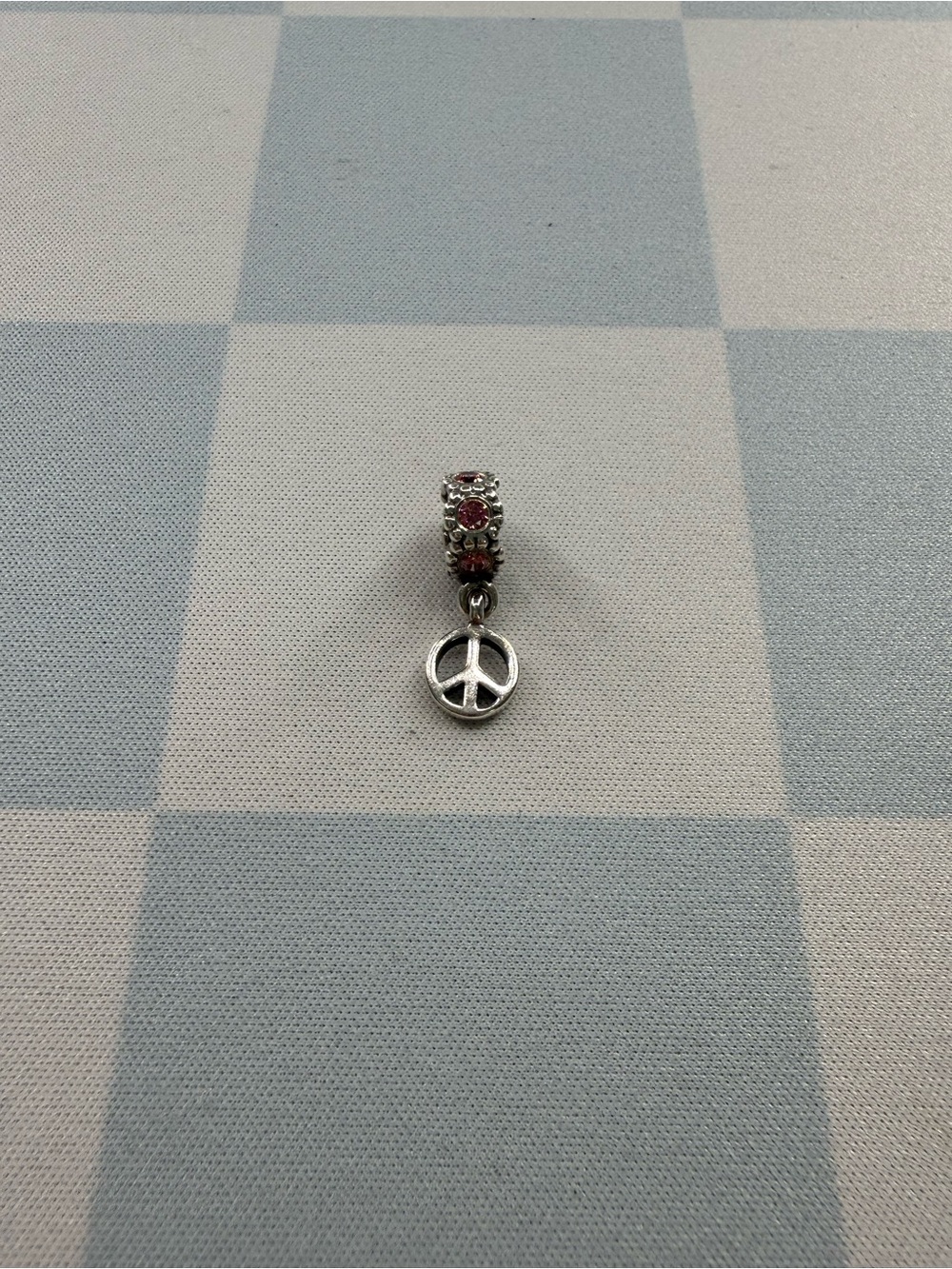 Authentic Pandora Peace Sign Dangle Pink Charm